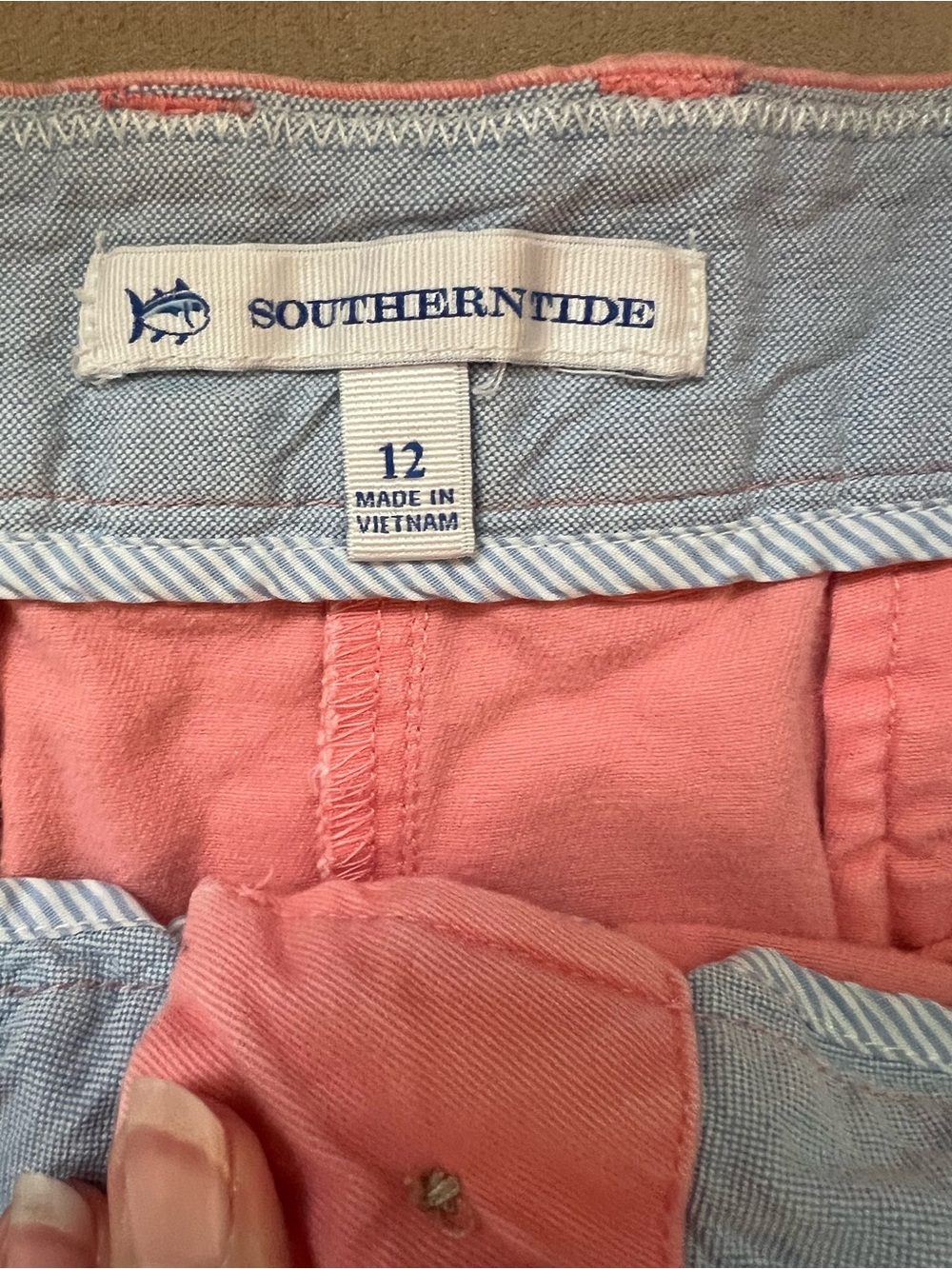Southern Tide Coral Pink Women's Chino Shorts - Picture 4 of 5